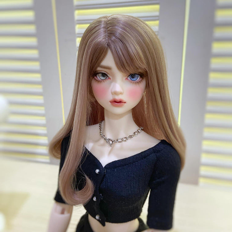 BJD wig factory wholesale six points small three points 3 points wig bjd milk soft silk 4 points doll wig long hair