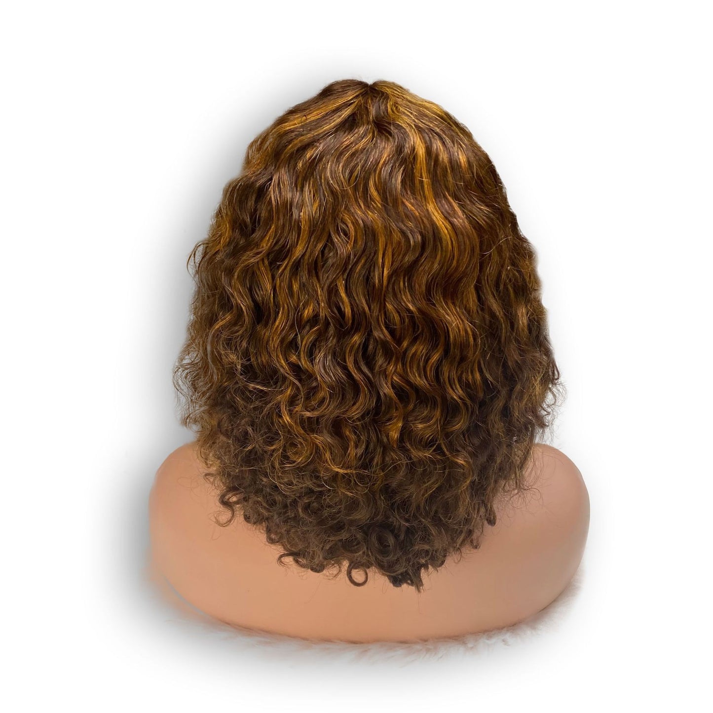 Mechanism BOB Head Cover Short Curl bob Water Wave Wig Real Hair