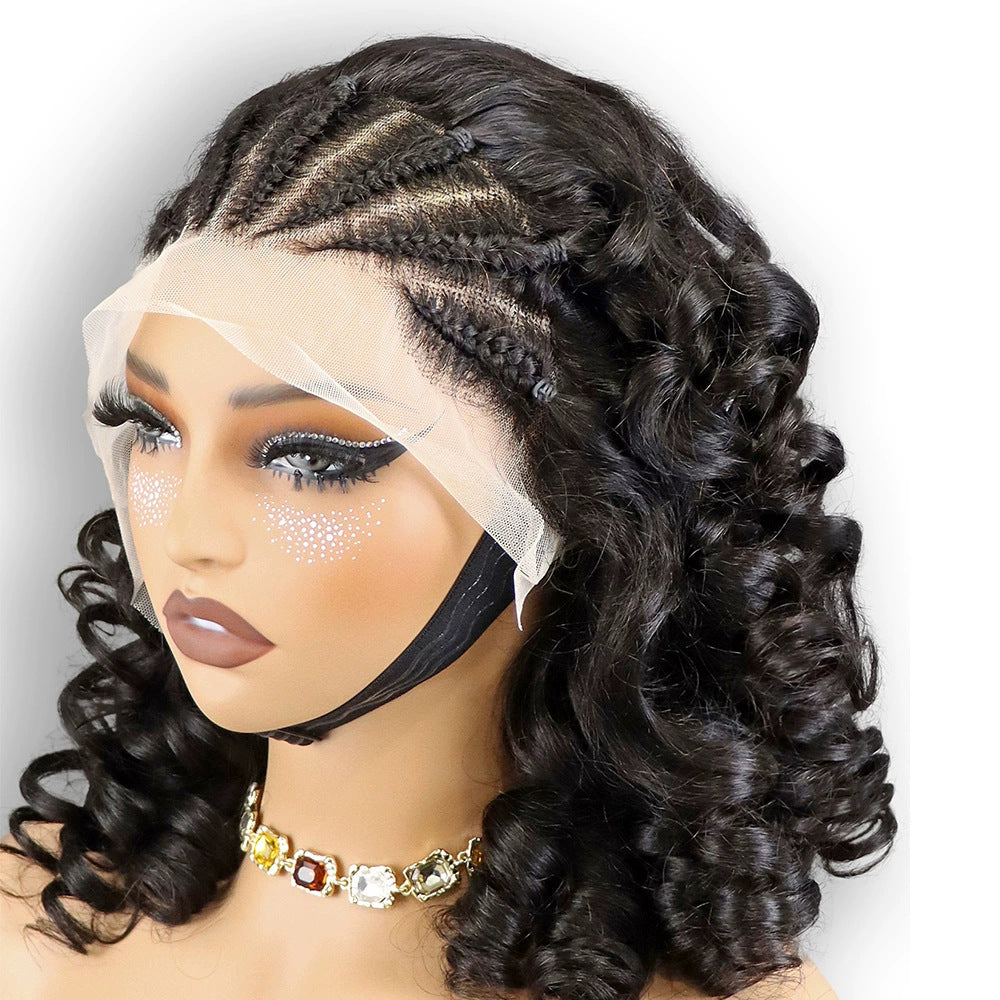 Afro Braid Loose Wig 13*4 Lace 100% Human Hair Wig Curly Hair