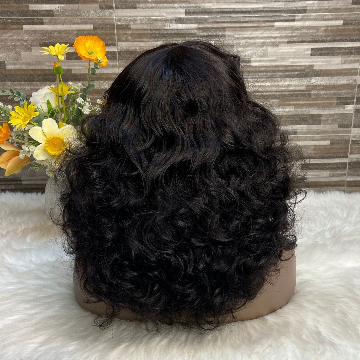 Bouncy Loose Lace Wig Factory Real Hair Mechanism Headgear