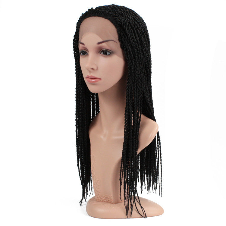 Hand Rubbed Dirty Braids High Temperature Silk Braids Front Lace Head Covering Wigs