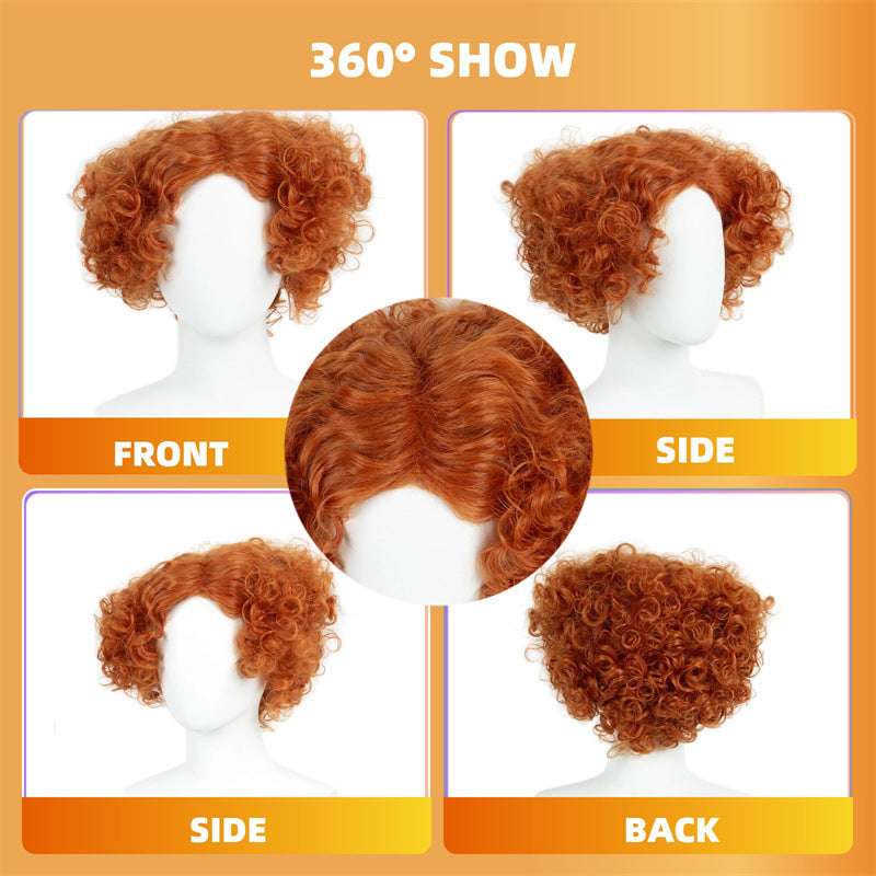Alice in Wonderland cosplay Mad Hatter orange fluffy high-temperature wig