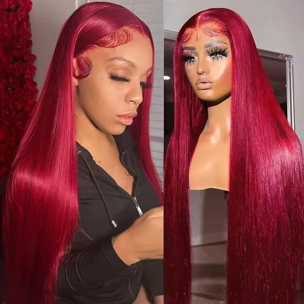 15A Human Hair Raw Hair Body Wave 99J Lace Frontal Wig