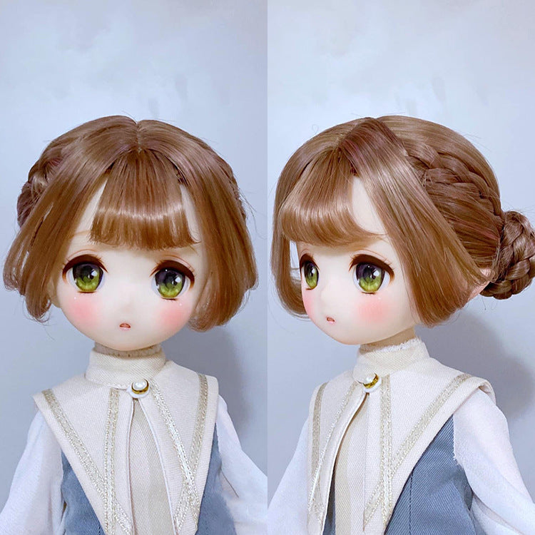 BJD wig braid double ponytail shape milk soft silk 3 points 4 points 6 points doll SD wig set factory wholesale