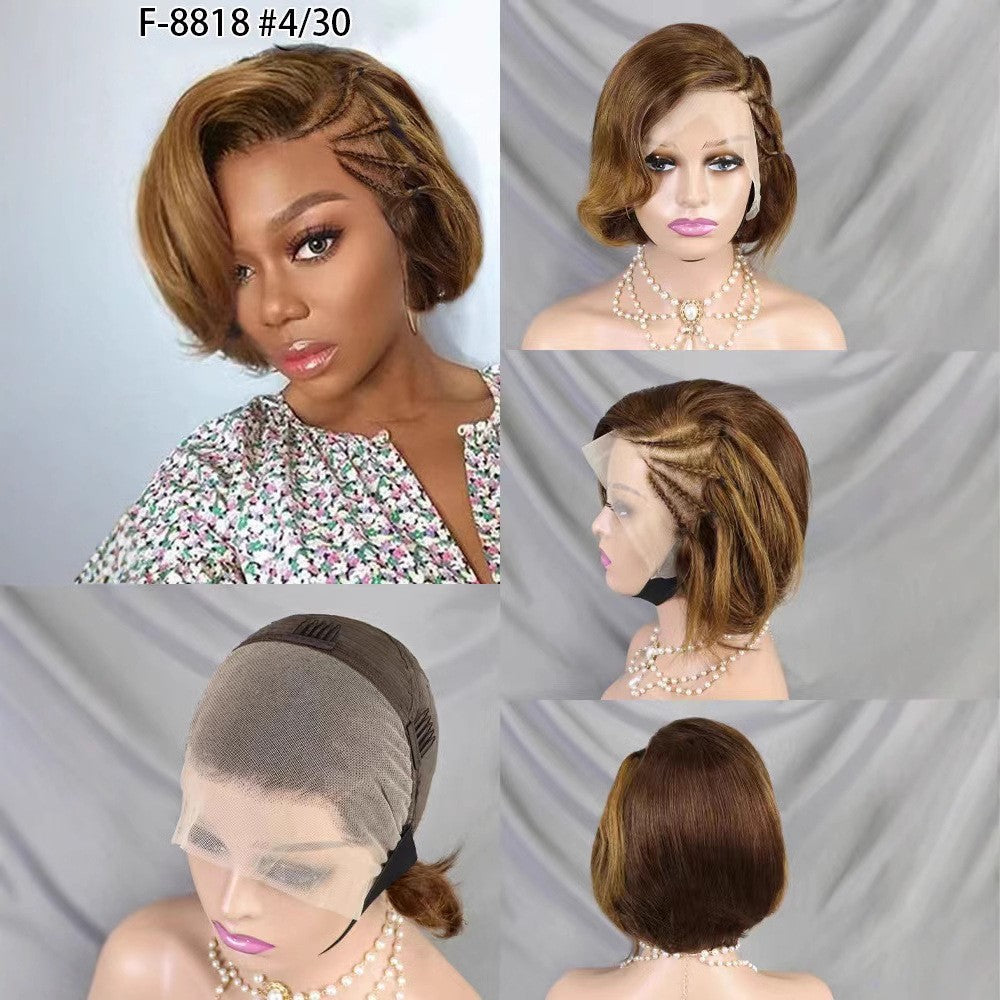F-8818 13x4bob wig with hair line 100% human hair