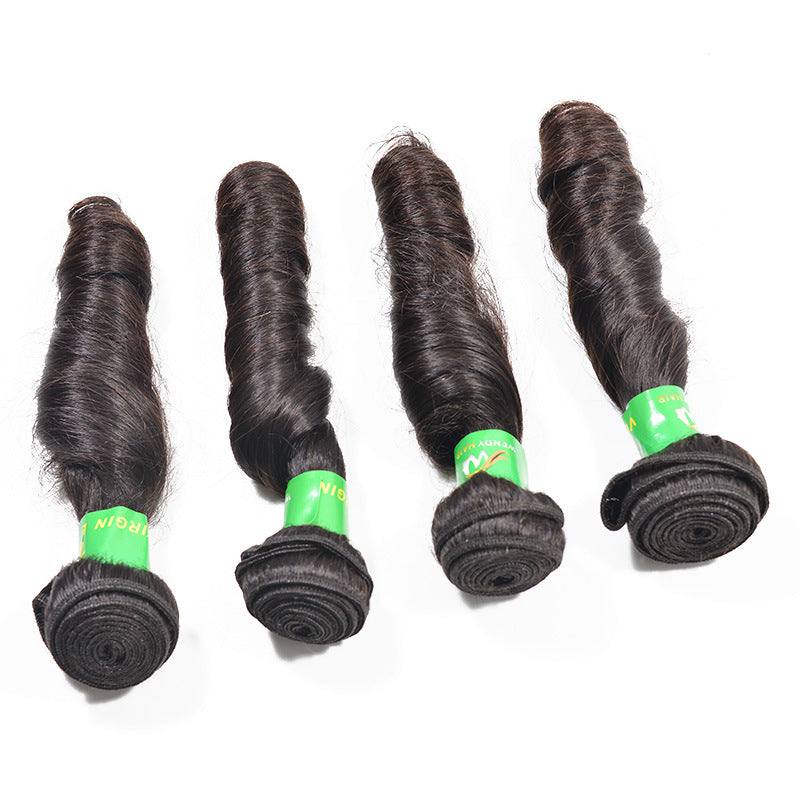 Hot Sale Real Hair Smooth Curly Hair Curtain Wig Manufacturers Wholesale
