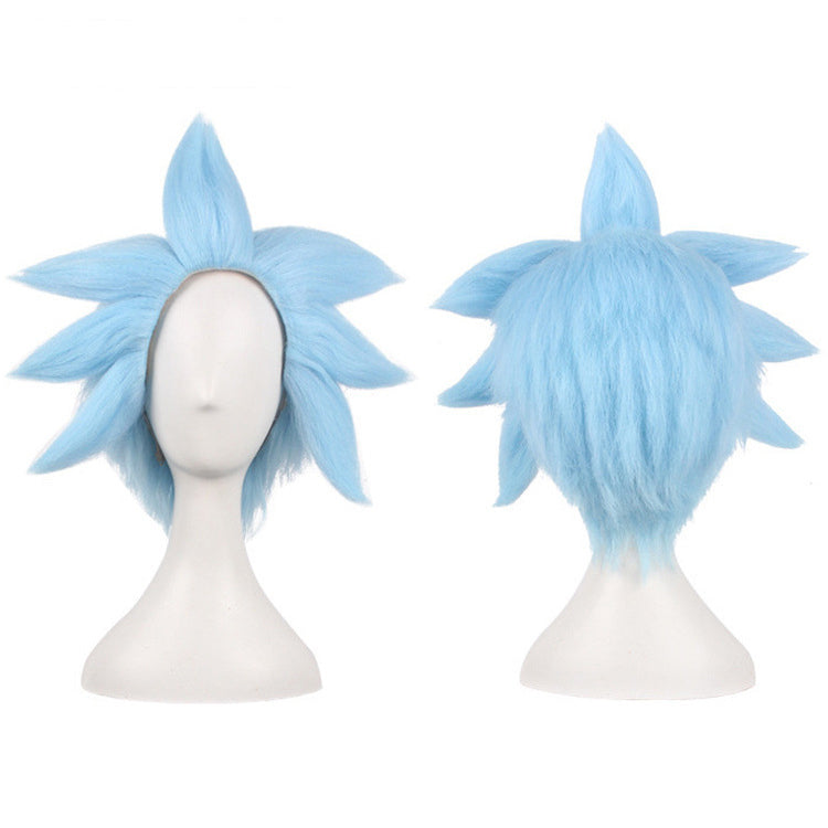Rick&norty Lake Blue Cos Exaggerated Styling Performance Wig