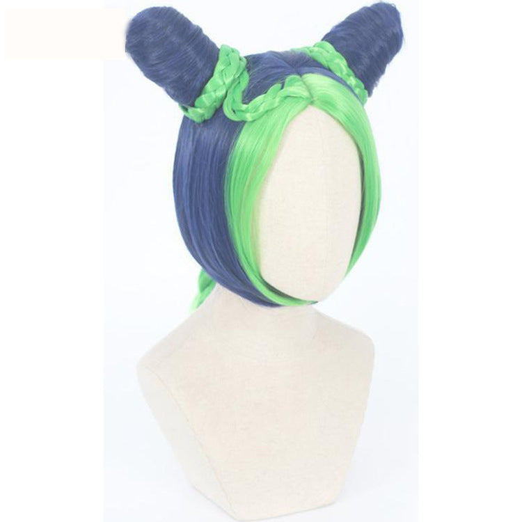 Cosplay Wig Wholesale JoJo's Bizarre Adventure Jolyne Kujo Braid Blue-Green Anime Wig