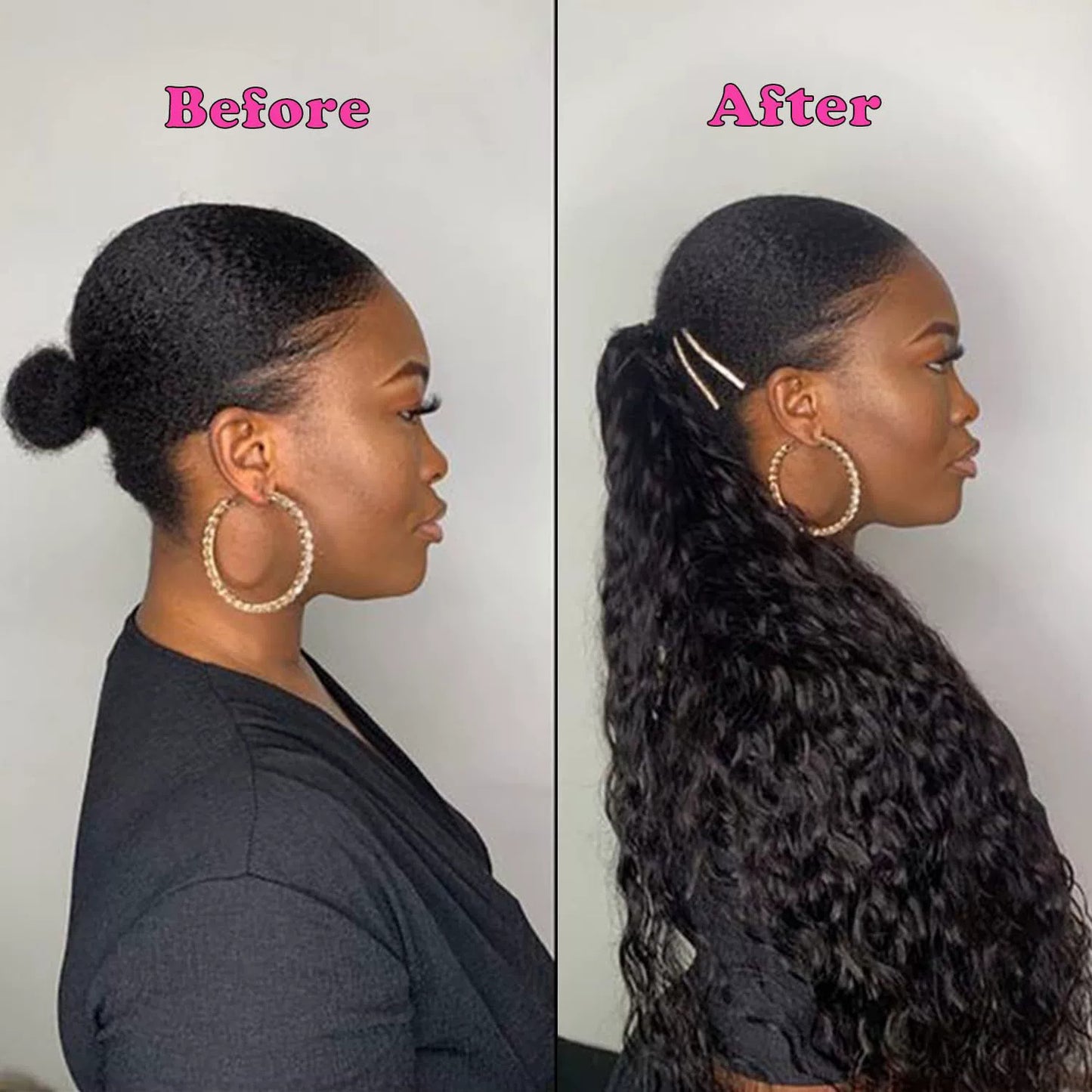 Real Hair velcro Natural Color Real Hair Ponytail Ponytail Hair Wigs pony Tai