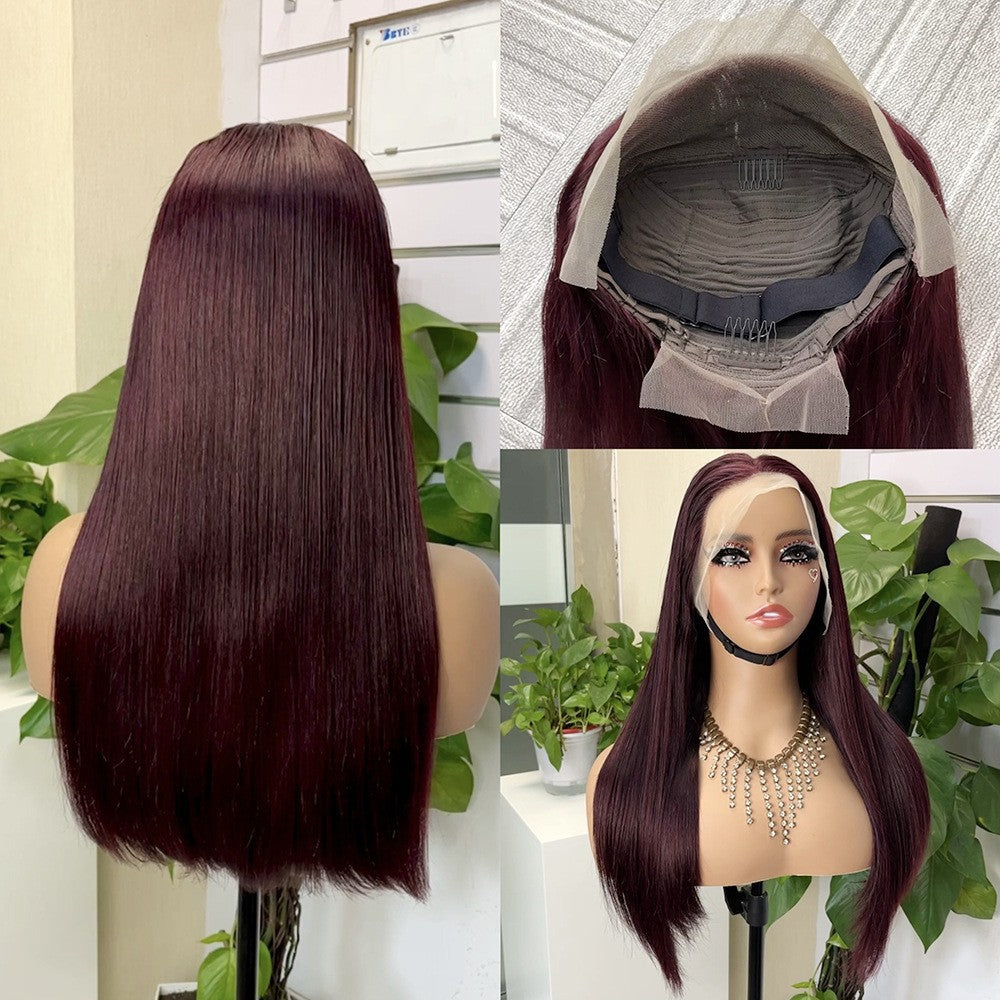 Medium-length Wig Real Head Covering 13*4 Double Drawn Long Straight Hair