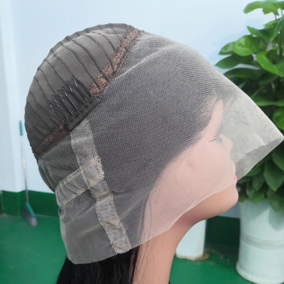 360 Real Hair Head Cover Foreign Trade Wholesale Natural Color Wig Head Cover Human Hair 360 Lace Wig