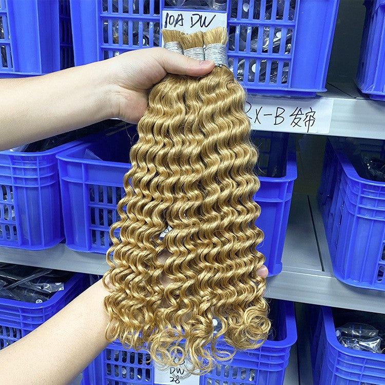Real human hair natural deep wave human hair wig with real human hair strands