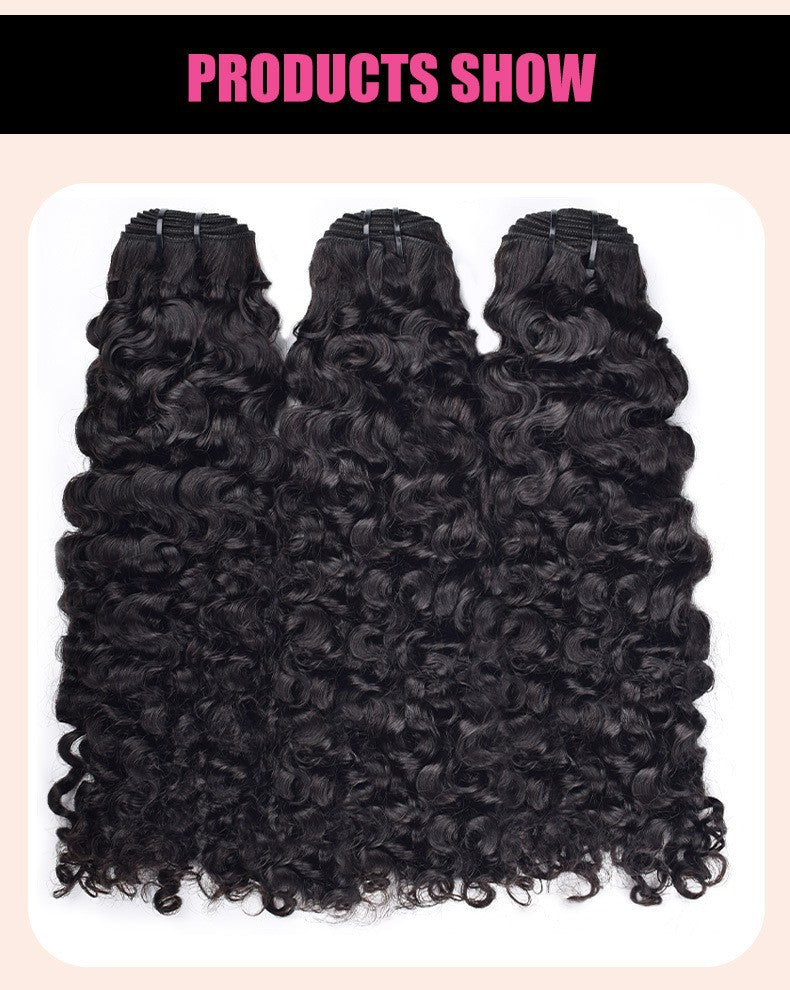 Lace Hair Block Wig Brazila Hair Bundle Burmese Curly Human Hair Curtains