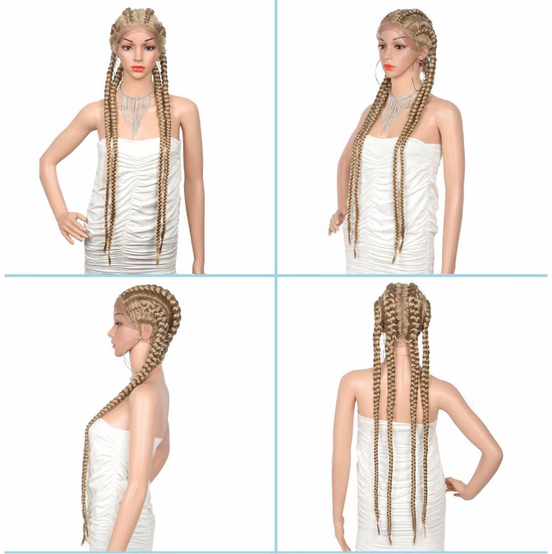 Hot Sale Front Lace Chemical Fiber Hair Four Braids Fishbone Braid Head Covering