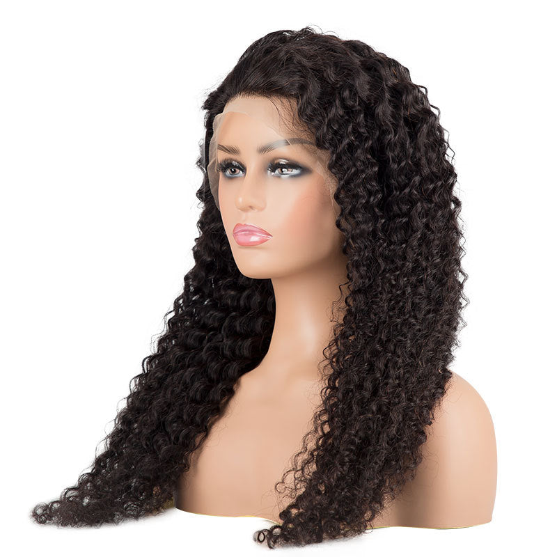 Hot Sale Curly Real Hair Small Curls 13*4 Real Hair Lace Head Cover Hair Wig