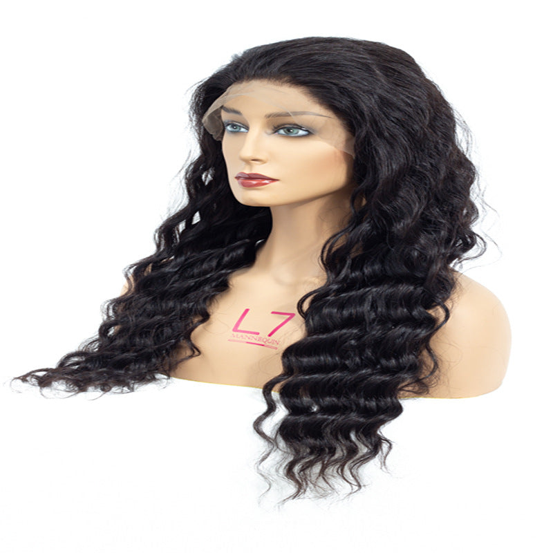 Hot Sale Fashion Real Hair 13*4 Human Hair Front Lace Head Cover Curly Hair Wig