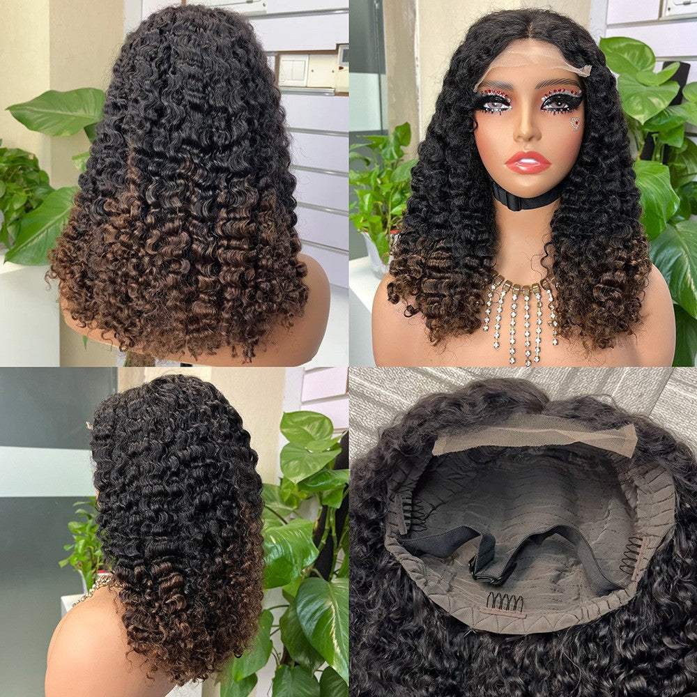 Front Lace Lace Small Curly Wig Head 5*5 Burmese Curly Curly Wig