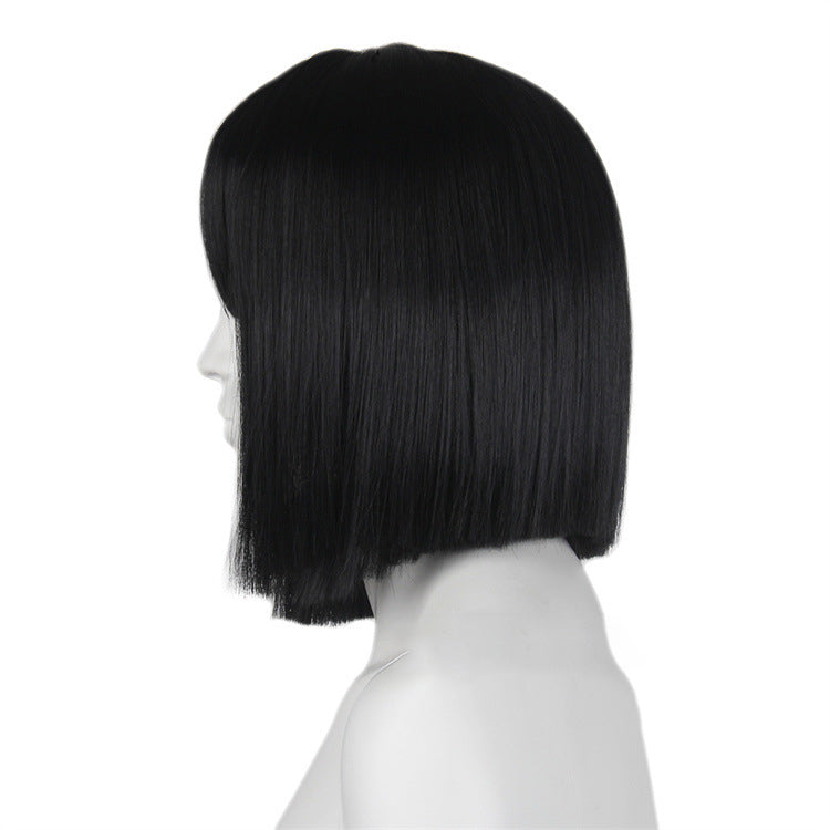 Hard Shell Wig for Clothing Female Model Half Factory Wholesale Black Short Straight Hair bob Wig with Hard Shell