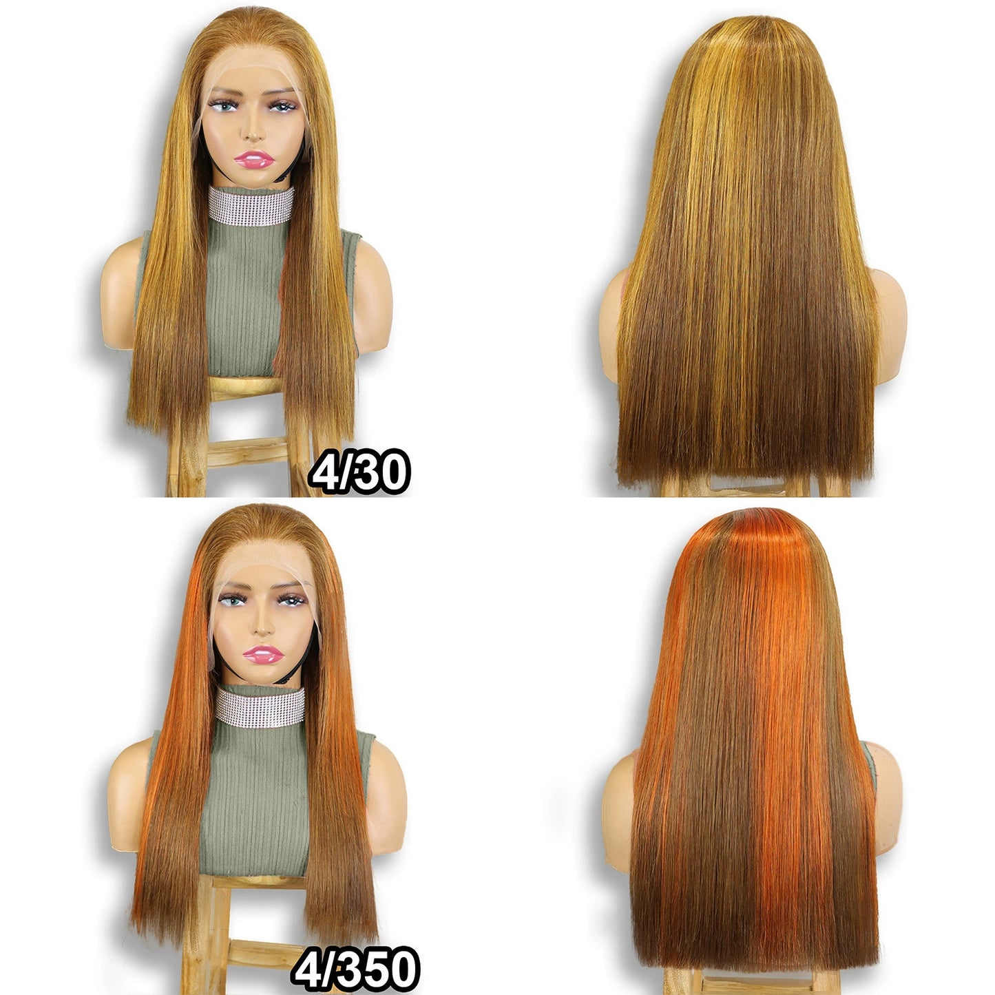 Wig Straight Hair 13x4 Front Lace Real Hair 100% Human Hair