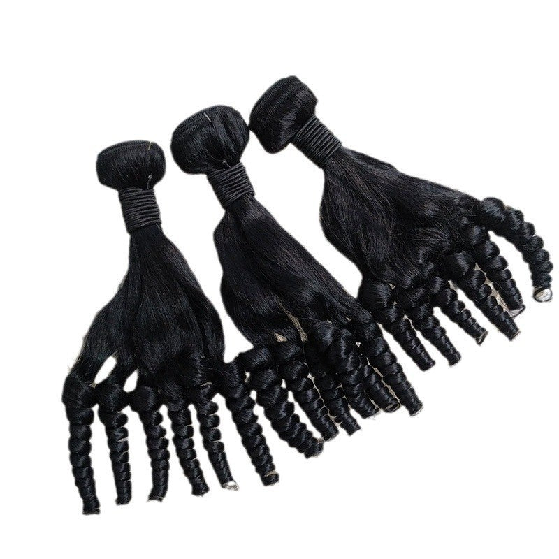 Real Hair Bundles Bouncy Curls Braided Hair Funmi Closure