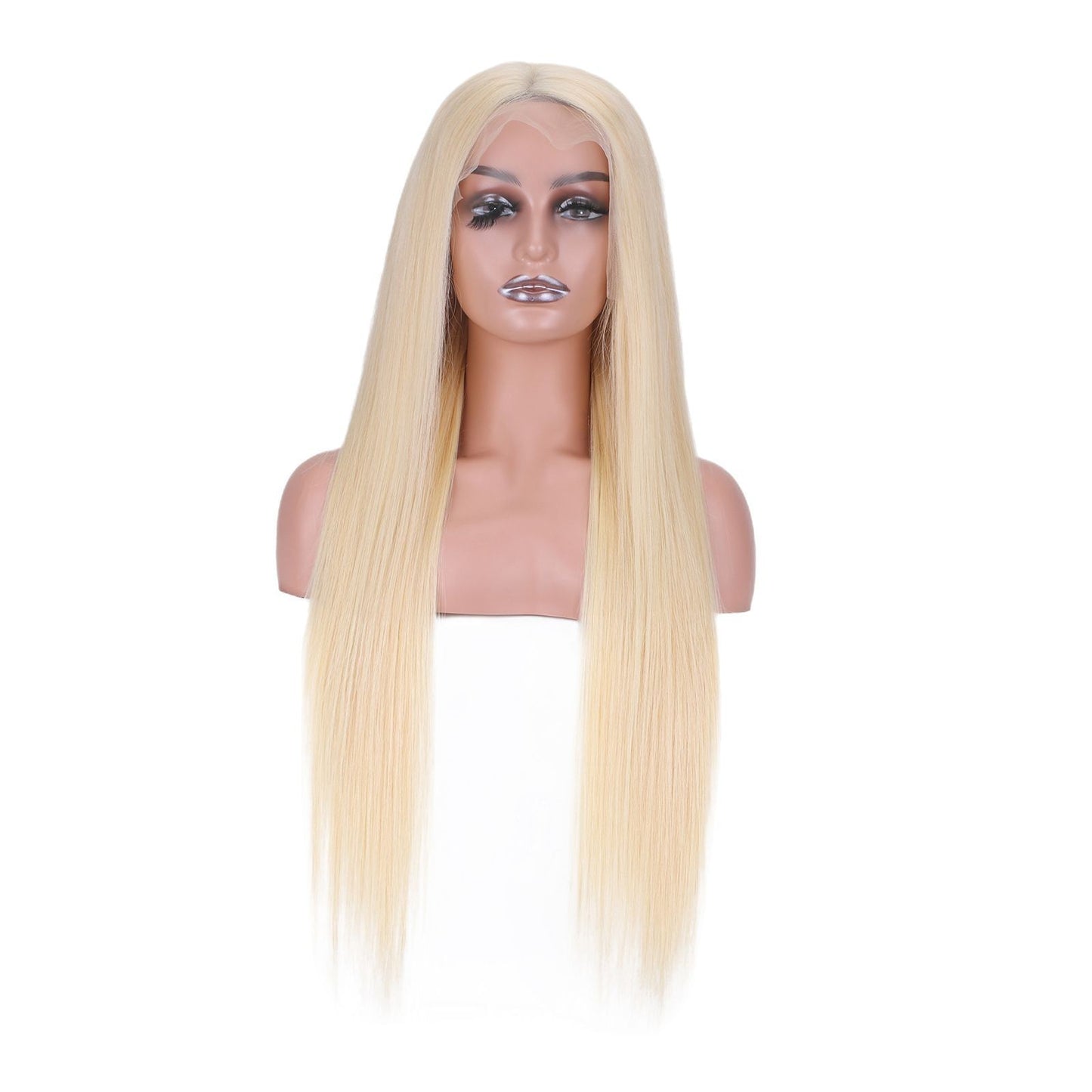 Wigs 13*4 Hand-woven Front Lace Real Hair Head Covering Center Parting Long Straight Hair Human Hair