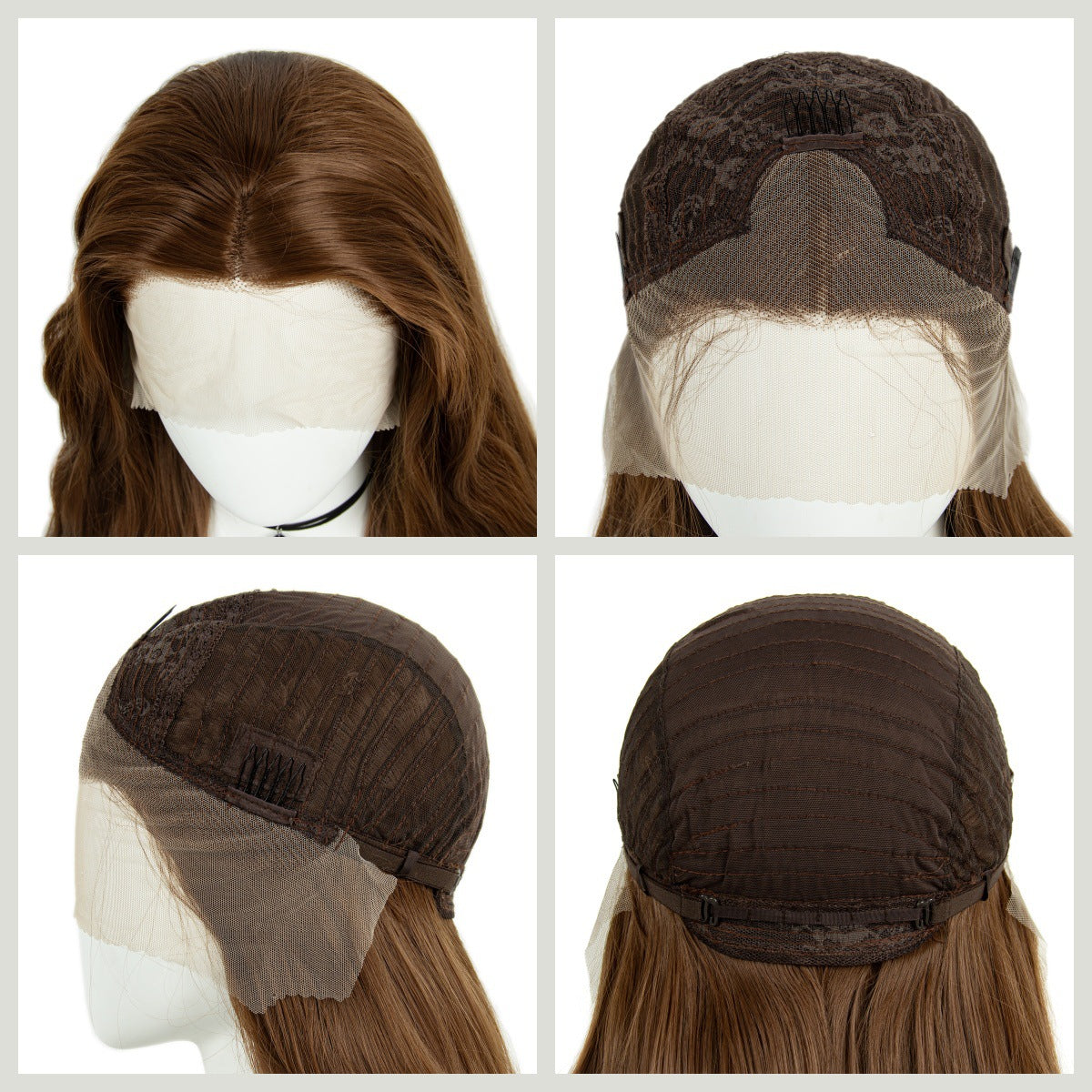 13x3 HD Lace Wig Free-parting Brown 80cm Long Curly Hair Female Front Lace Wig