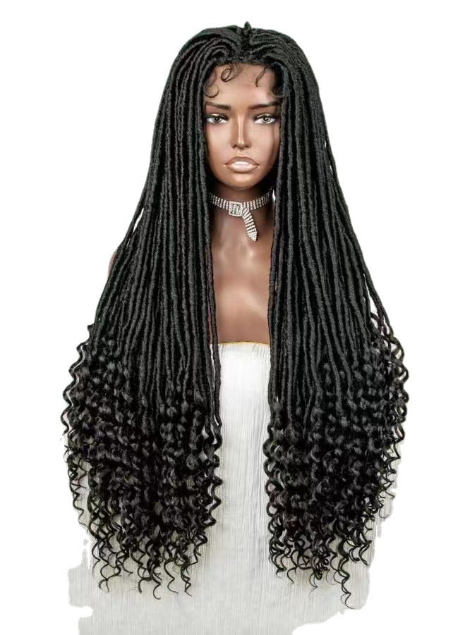 Dirty Braids Braids Gradient Color Hair Wigs Free Parting 38 Inches Lace Headgear Wigs