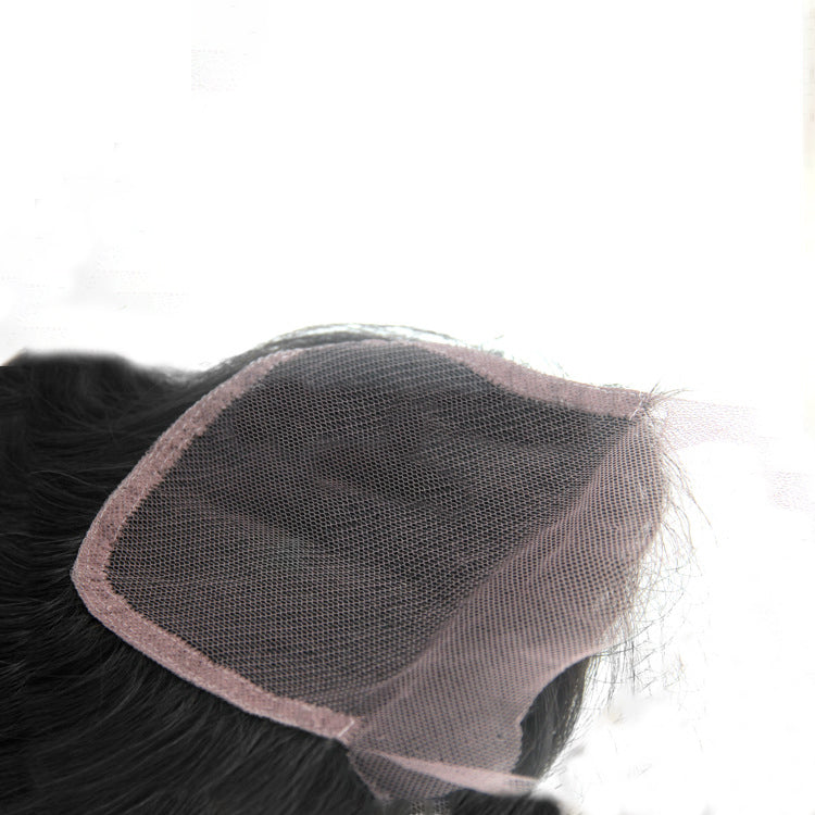 100% Indian human hair hand-woven universal lace hair block straight hair replacement block lace closure in stock
