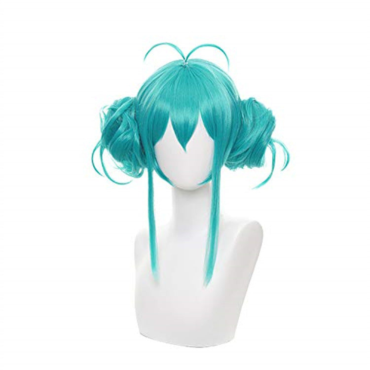 Cos Japanese Anime Cosplay Wig Headband Hair Bag Blue Green Miku Wig