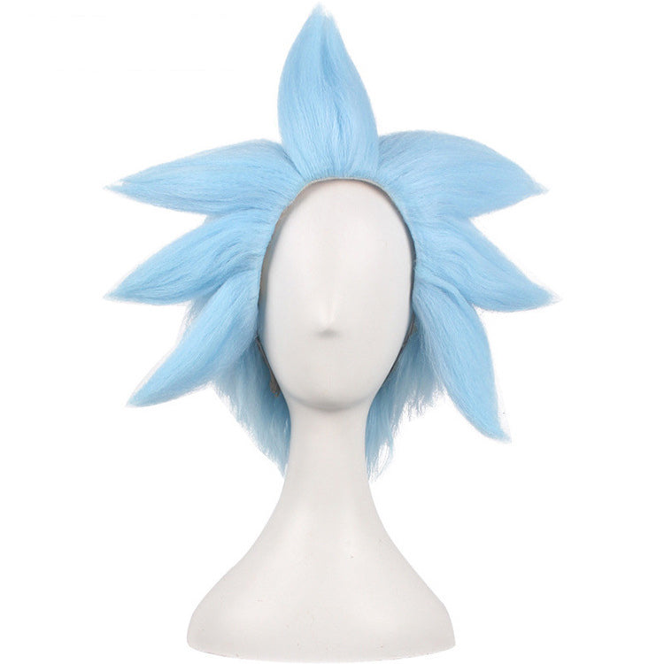 Rick&norty Lake Blue Cos Exaggerated Styling Performance Wig