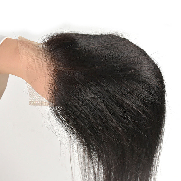 100% Indian human hair hand-woven universal lace hair block straight hair replacement block lace closure in stock