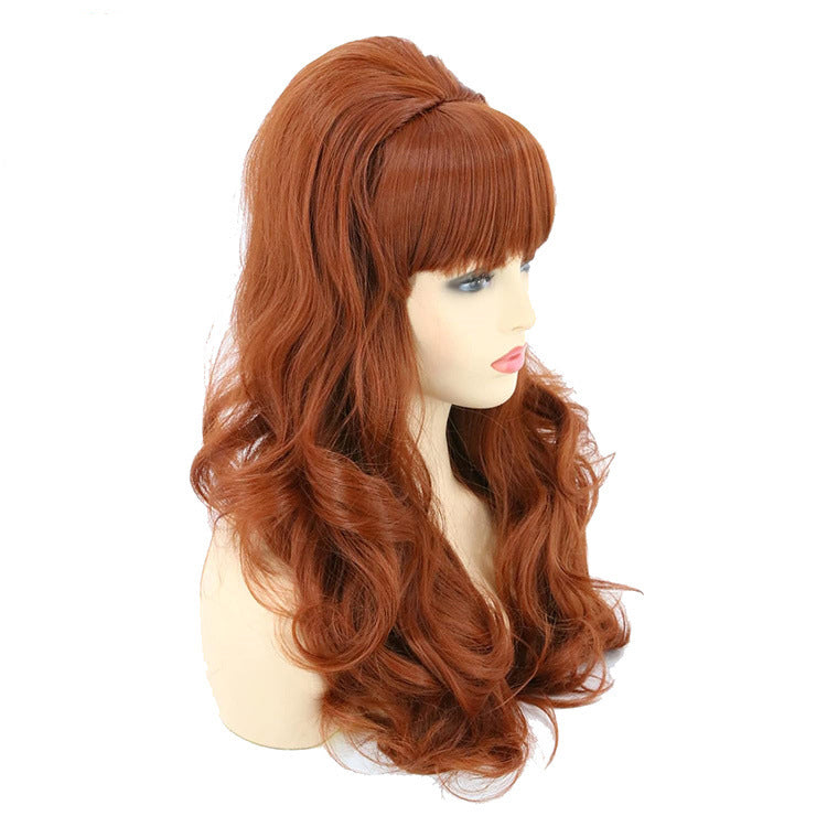 6070s Bouffant High Hat Wig Pegbundy Vintage Long Hair Wig Head