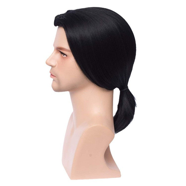 70s80s Men's Vintage Cos Wigs Black Beauty Tip Halloween Wigs