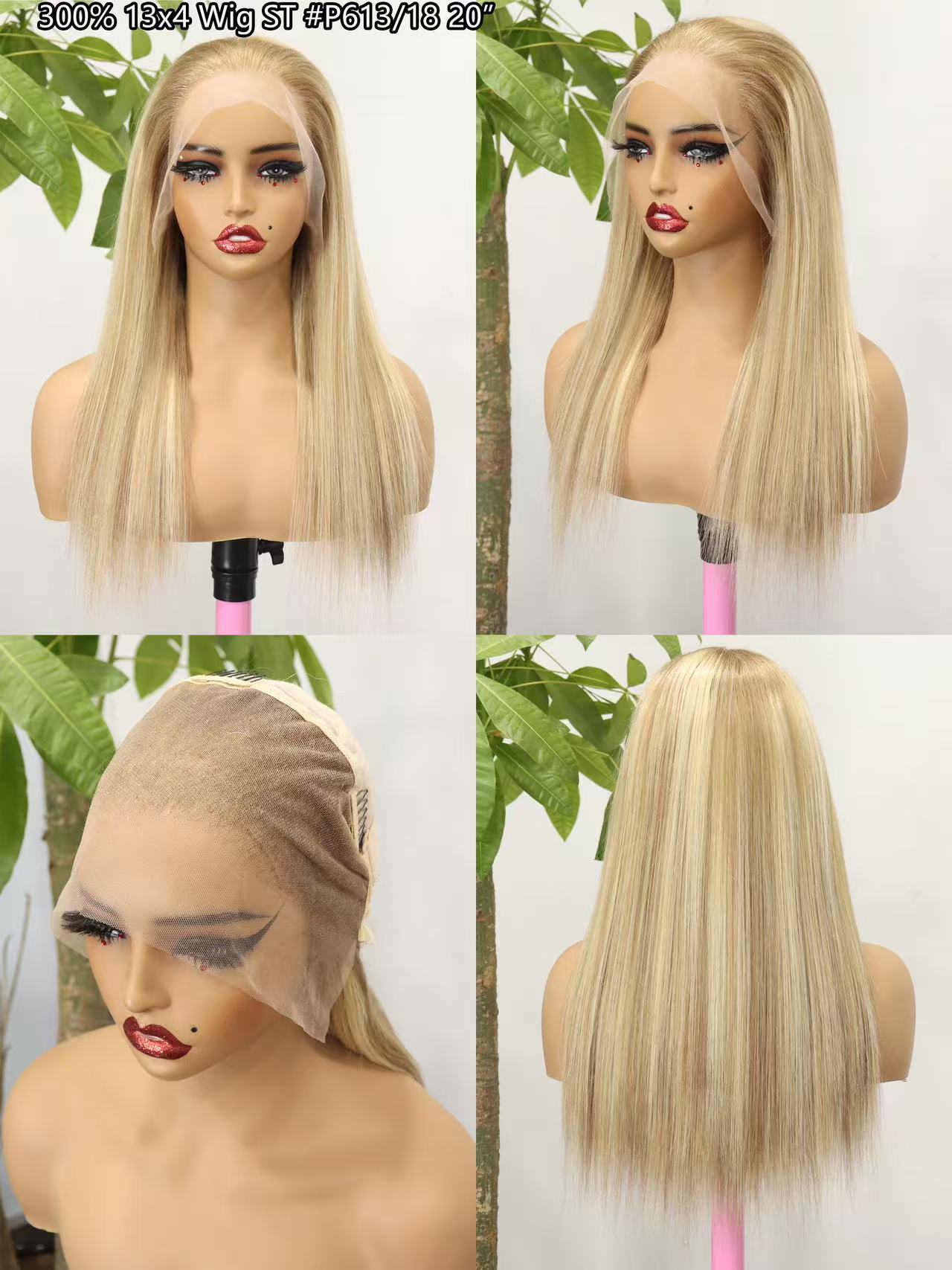 Real Hair Head Cover 300%13*4 Frontal Wig 100%human Hair