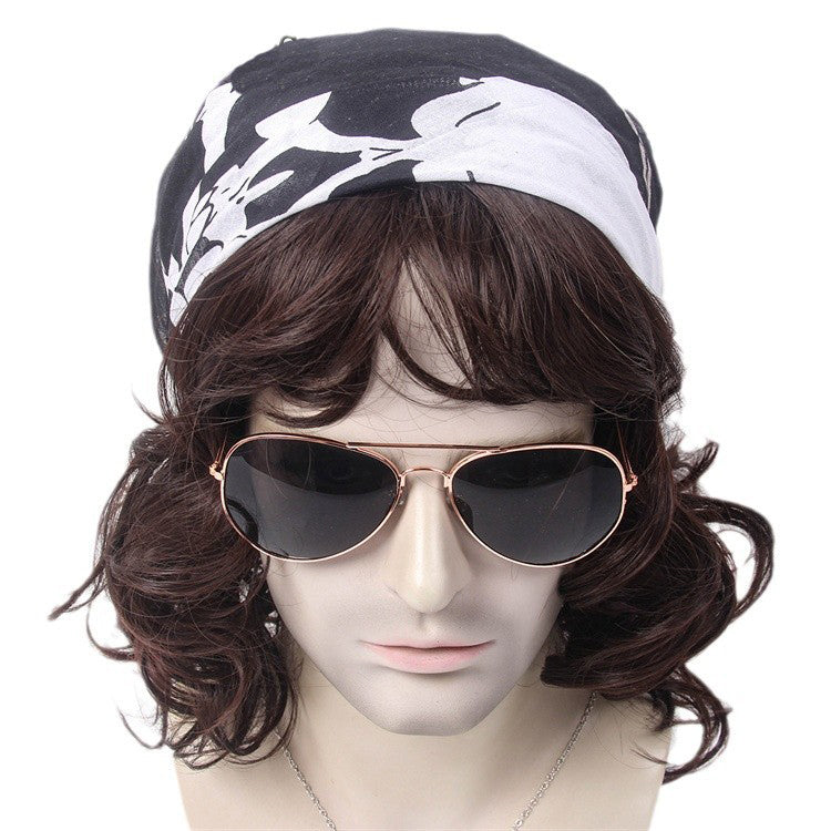 Export Wigs Amazonhairwigformen 80s Retro Hippie Wig Set Men's Wig Kit