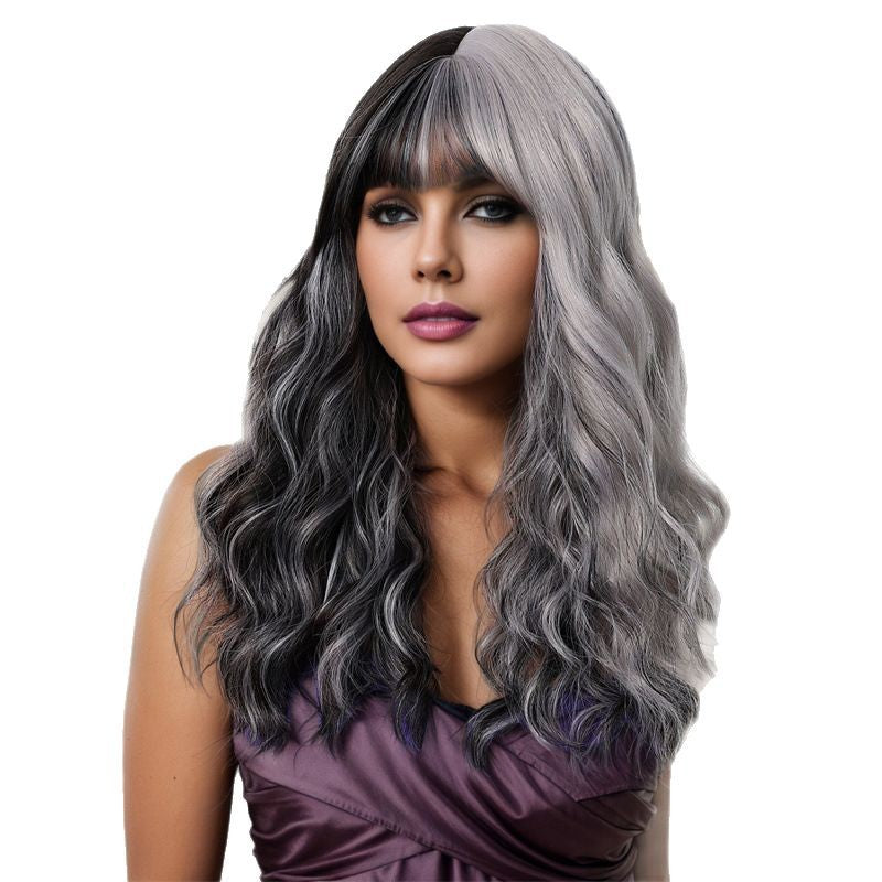 Cosplay American Pickup Wig Yin and Yang Two-color Fake Hair