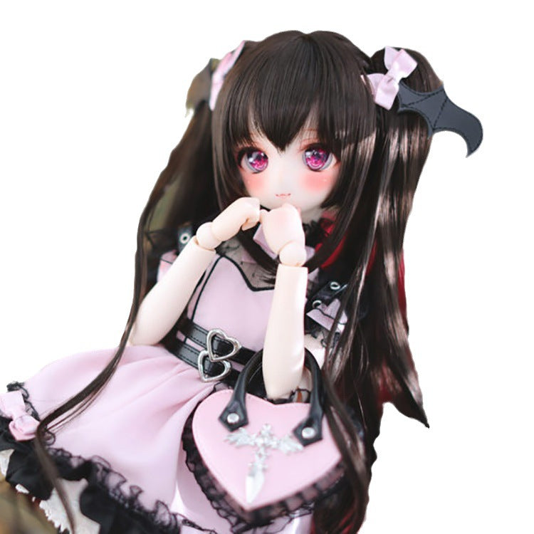 BJD Wig Factory Double Ponytail 3 Points BJD Doll Headgear Milk Soft Silk 3 Points 4 Points 6 Points High Temperature Silk Wig