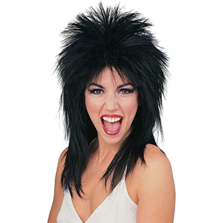 Tina turner wig80s retro fluffy hedgehog head long straight hair men and women cos wig Amazon