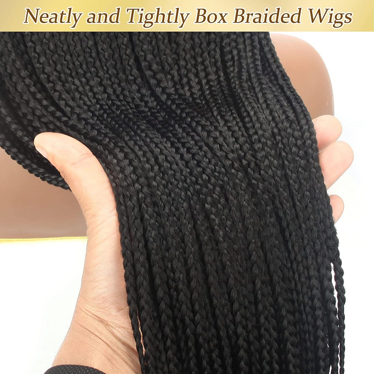 Braid Head Covers Long Straight Hair Hand Hooked Front Lace High Temperature Silk Full Head Covers