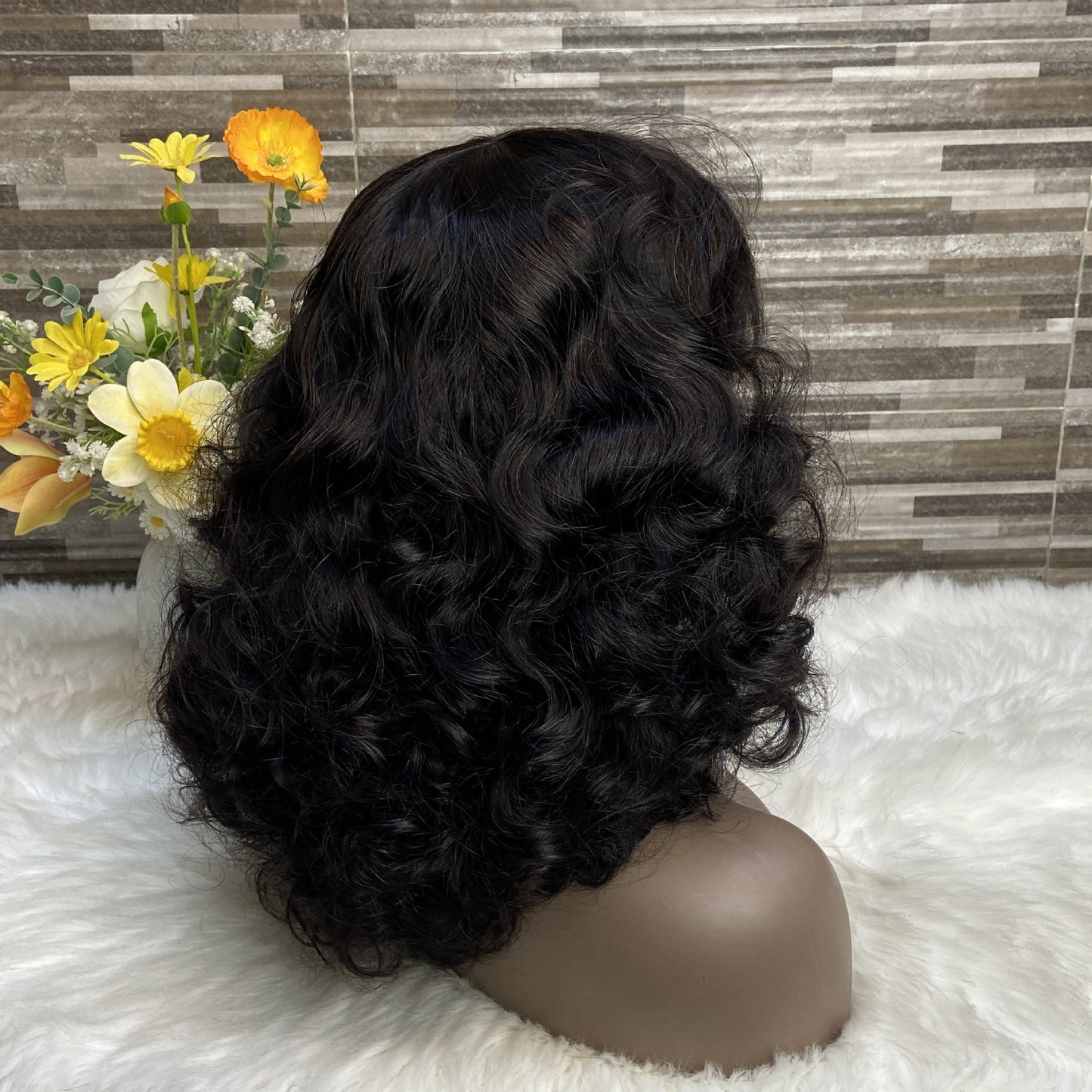 Bouncy Loose Lace Wig Factory Real Hair Mechanism Headgear