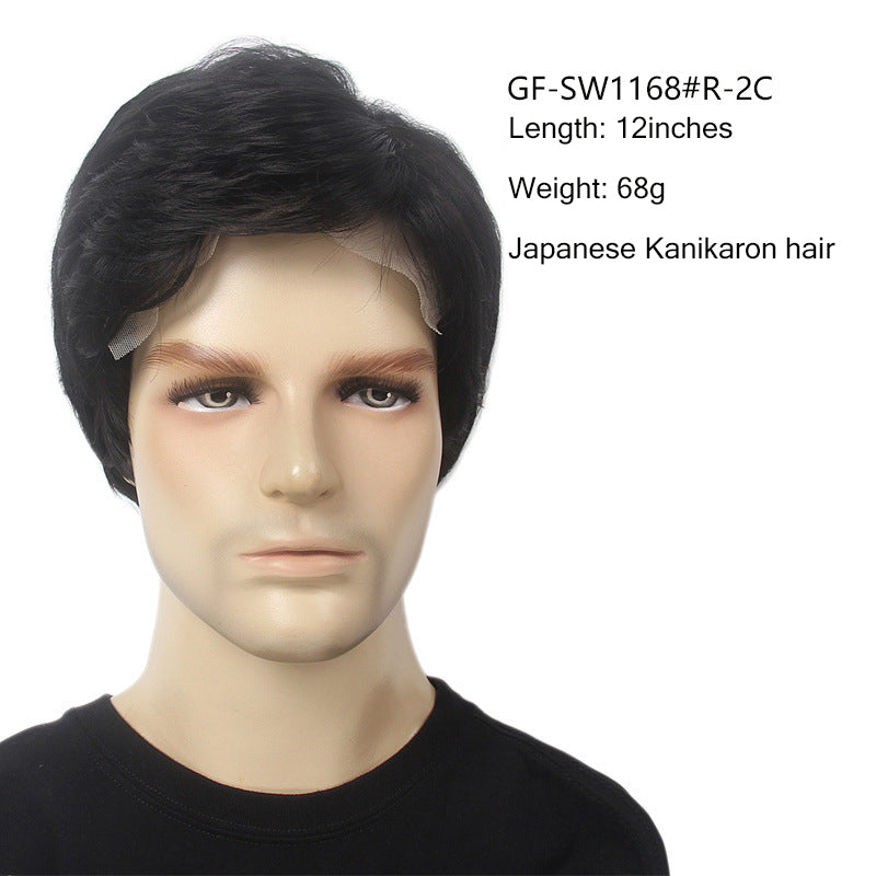 Wig Hand Hook Front Lace Black Simulation Human Hair Chemical Fiber Wig