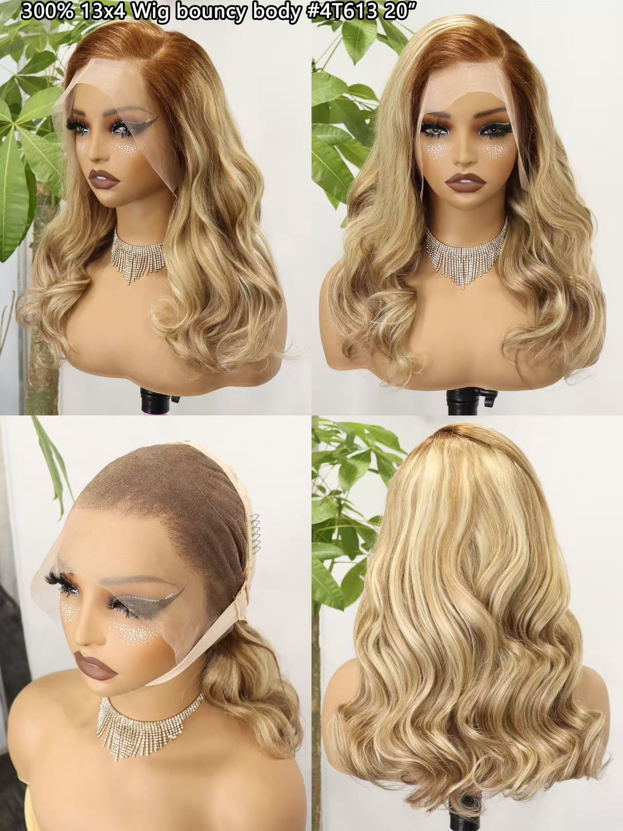Real Hair Head Cover 300%13*4 Frontal Wig 100%human Hair
