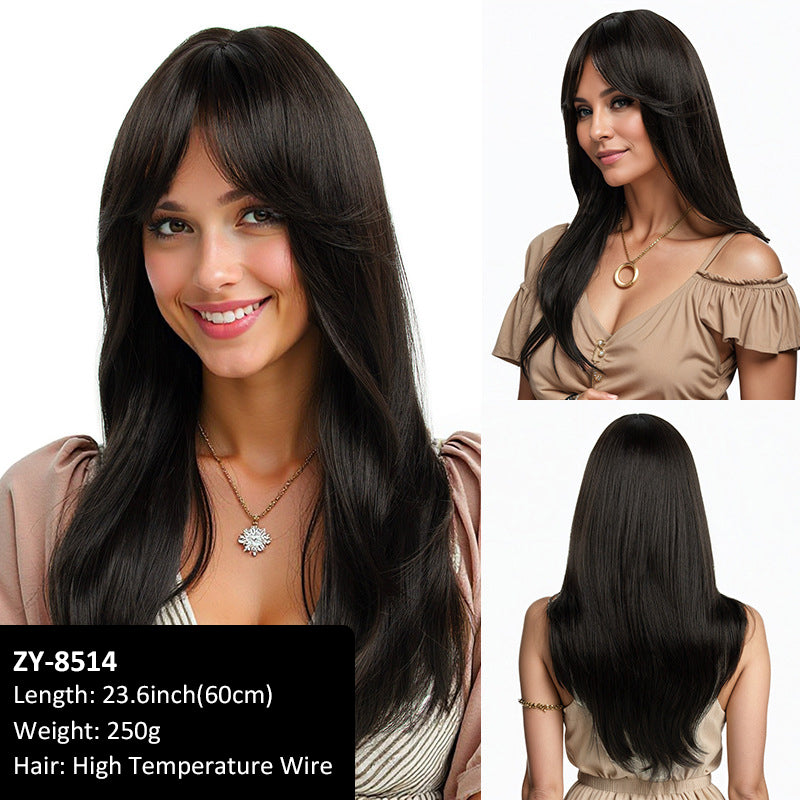 Hot Sale Wig Eight Bangs Full Hair Natural Simulation High Temperature Wire High Level