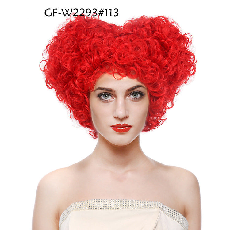 Alice in Wonderland Red Queen Headpiece Halloween Witch Wig