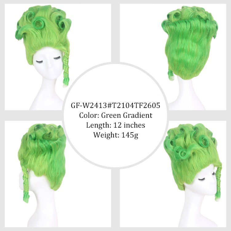 Peluca de cosplay, peluca de alambre de alta temperatura para Halloween, peluca de fiesta de baile, festival, estación independiente británica universal