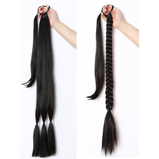 Export Trade Wig Ponytail Braided Style Wig Ponytail Extension Three-Strand Braid Export Trade Wig Ponytail Braided Hair Extension