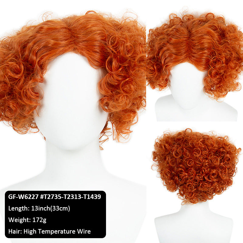 Alice in Wonderland cosplay Mad Hatter orange fluffy high-temperature wig
