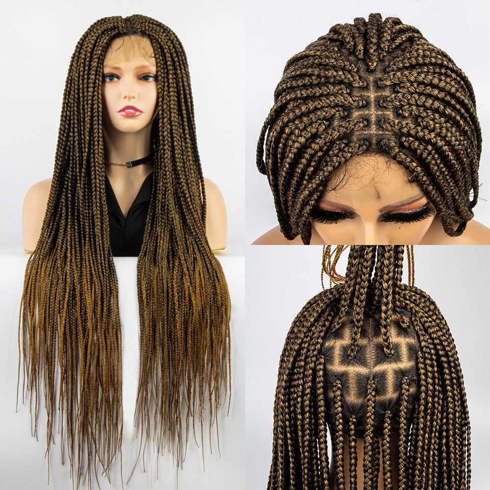 Lace Braid Chemical Fiber Head Covers Full Lace Long Braid Head Covers Wig
