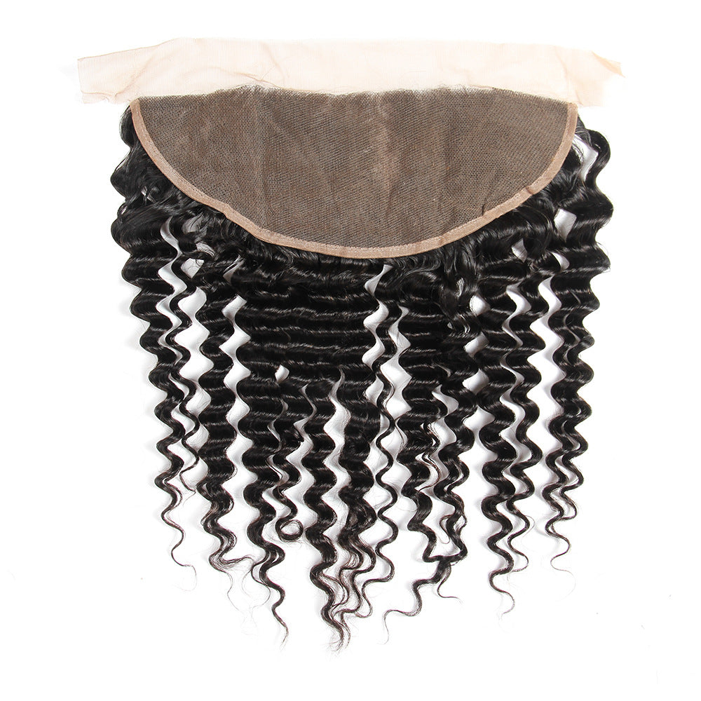 Hot Sale Fashion Real Hair 13*4 Human Hair Front Lace Head Cover Curly Hair Wig