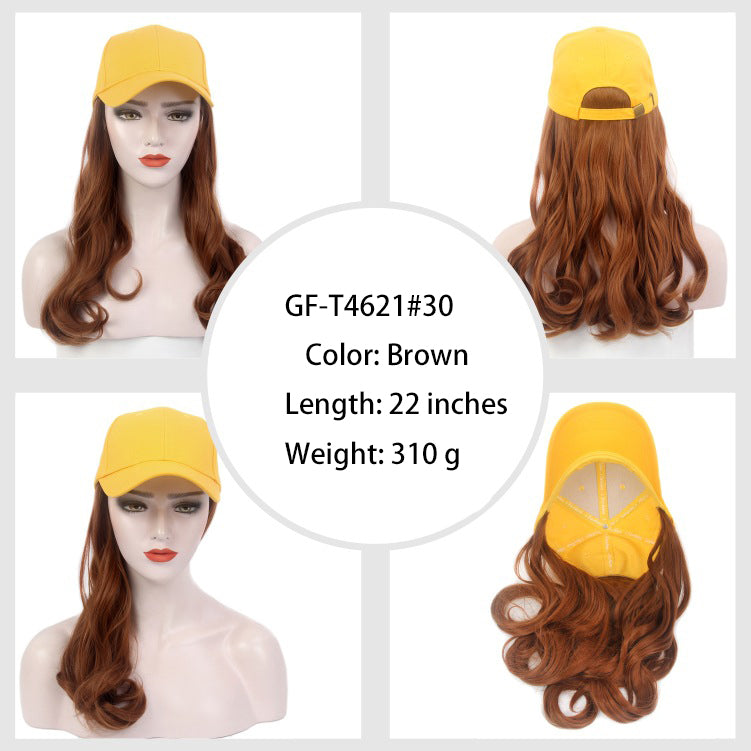 Export European & American Style Winter Women's Hat & Wig Set Long Curly 613 Blonde Wig Hat Set